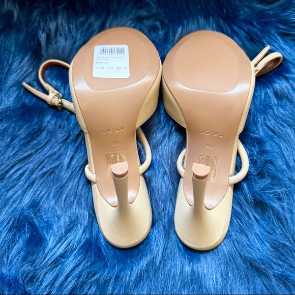 New! REISS Harper Strappy Heels Sandals in Buscuit Nude - Picture 14 of 15